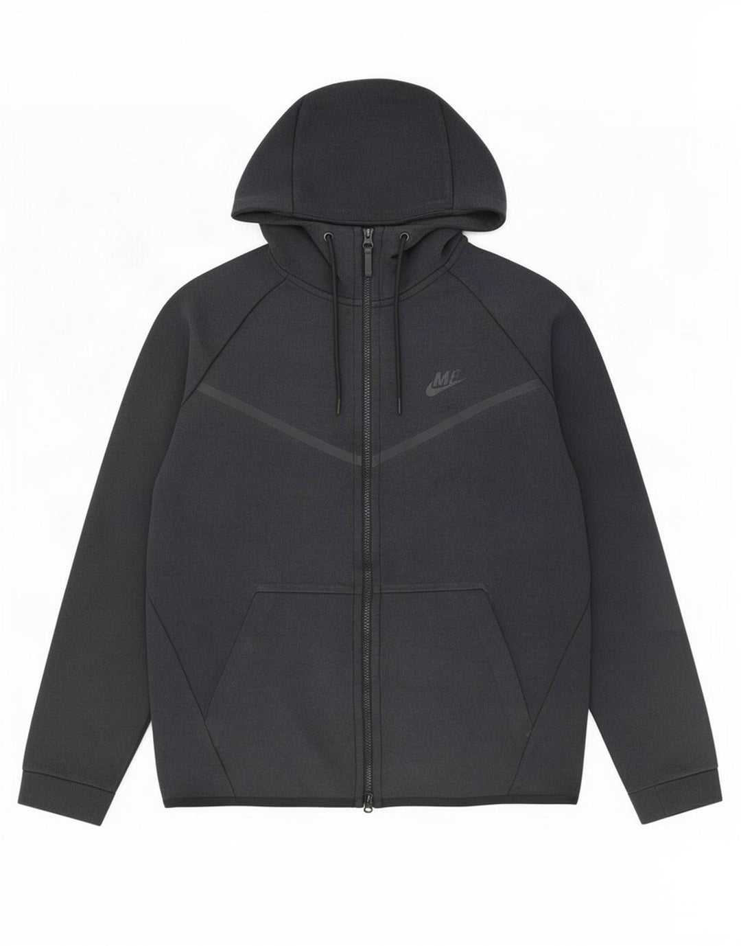 Suéter Nike masculino com capuz e zíper grande de algodão preto