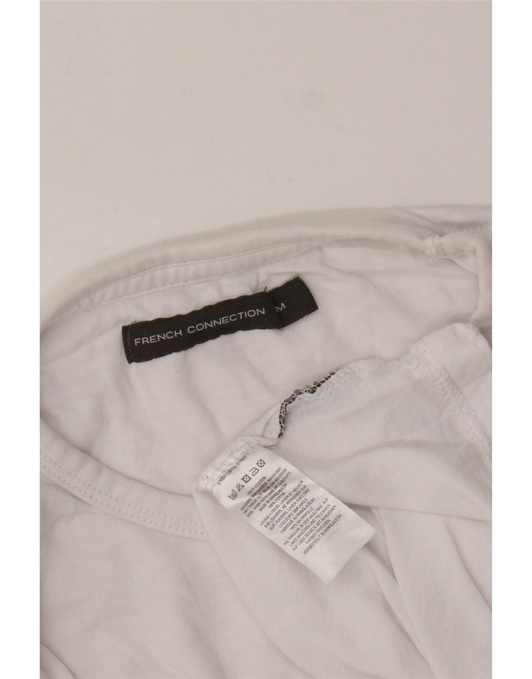 Camiseta feminina FRENCH CONNECTION UK 12 algodão branco médio