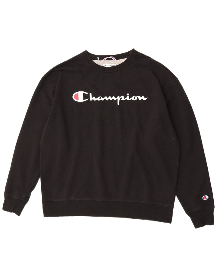 Campeão masculino gráfico moletom jumper XL algodão preto