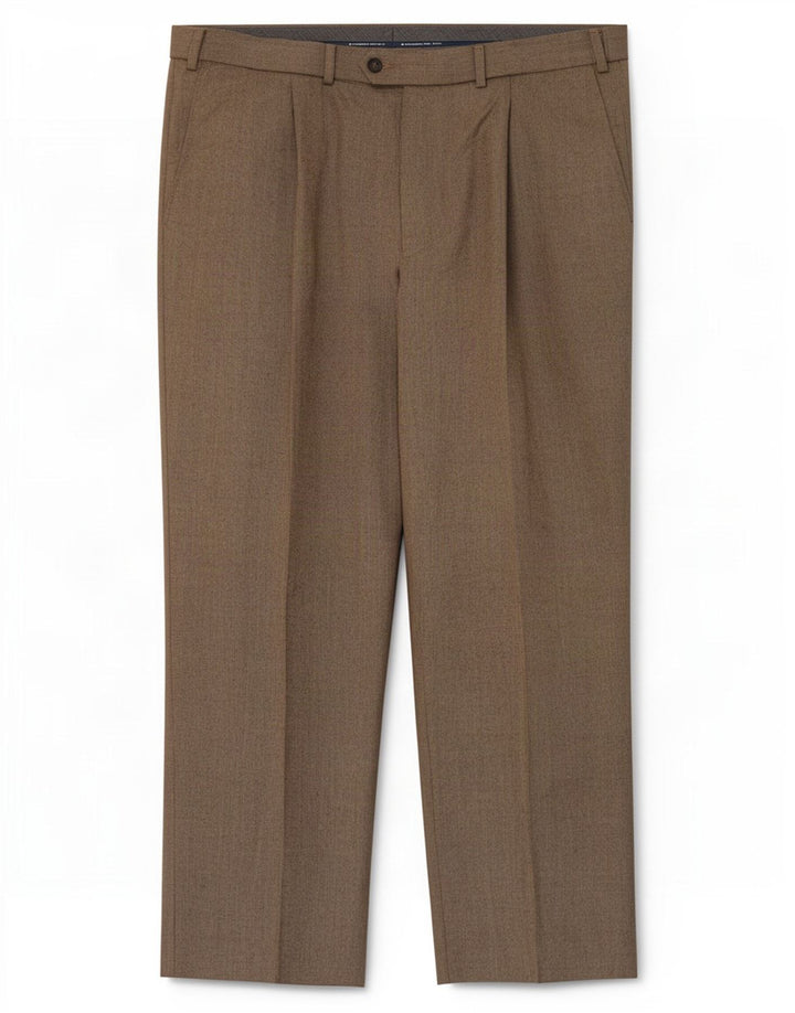 Calça masculina de ajuste regular Marks & Spencer W40 L29 poliéster bege