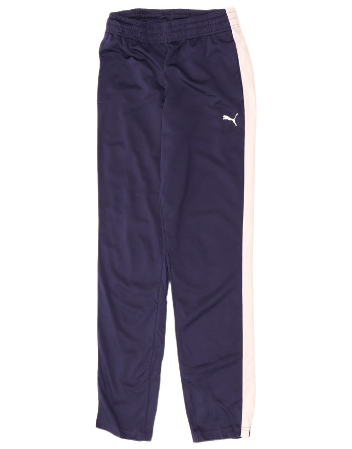 Calça de treino masculina Puma pequena azul marinho colorblock