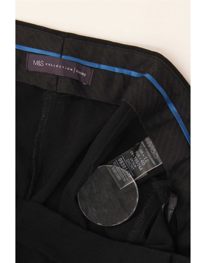 Calça casual feminina Marks & Spencer Bootcut Reino Unido 12 médio W32 L28 preta