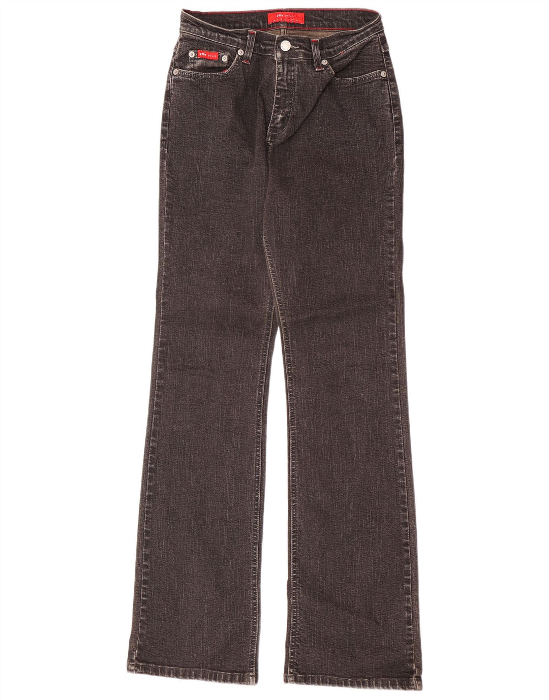 Jeans feminino Marks & Spencer Per Una Bootcut UK 8 pequeno W26 L32 algodão cinza