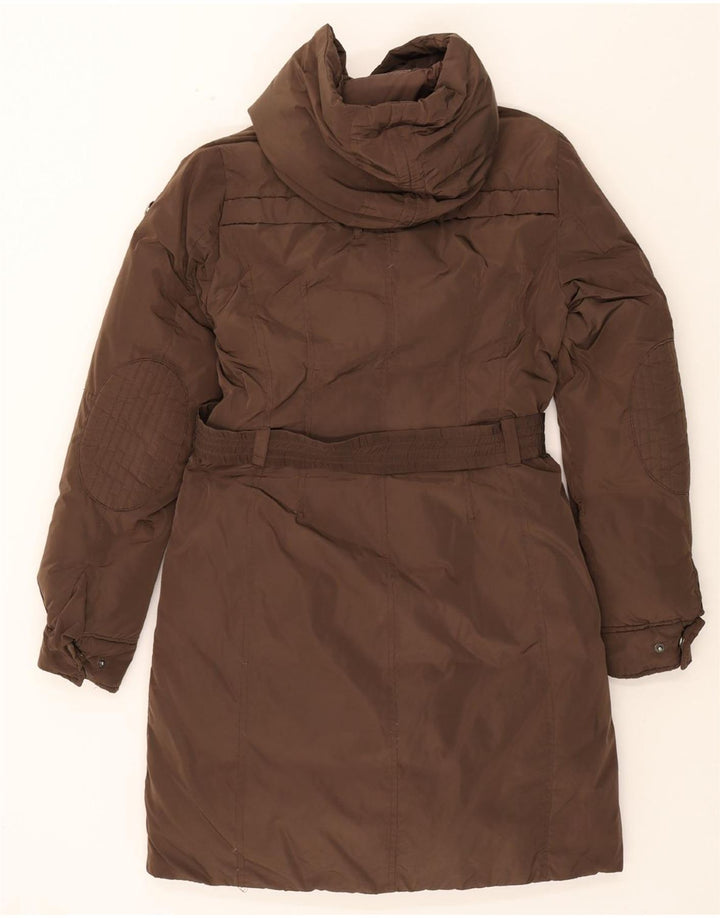 TIMBERLAND Womens Hooded Padded Coat UK 14 Medium Brown Polyester Vintage Timberland and Second-Hand Timberland from Messina Hembry 