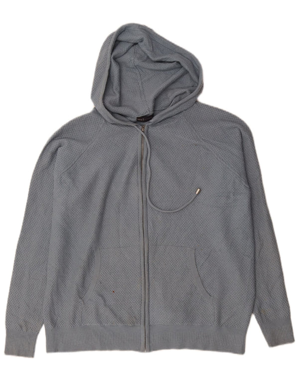 Suéter cardigã masculino com capuz Marks & Spencer viscose azul médio
