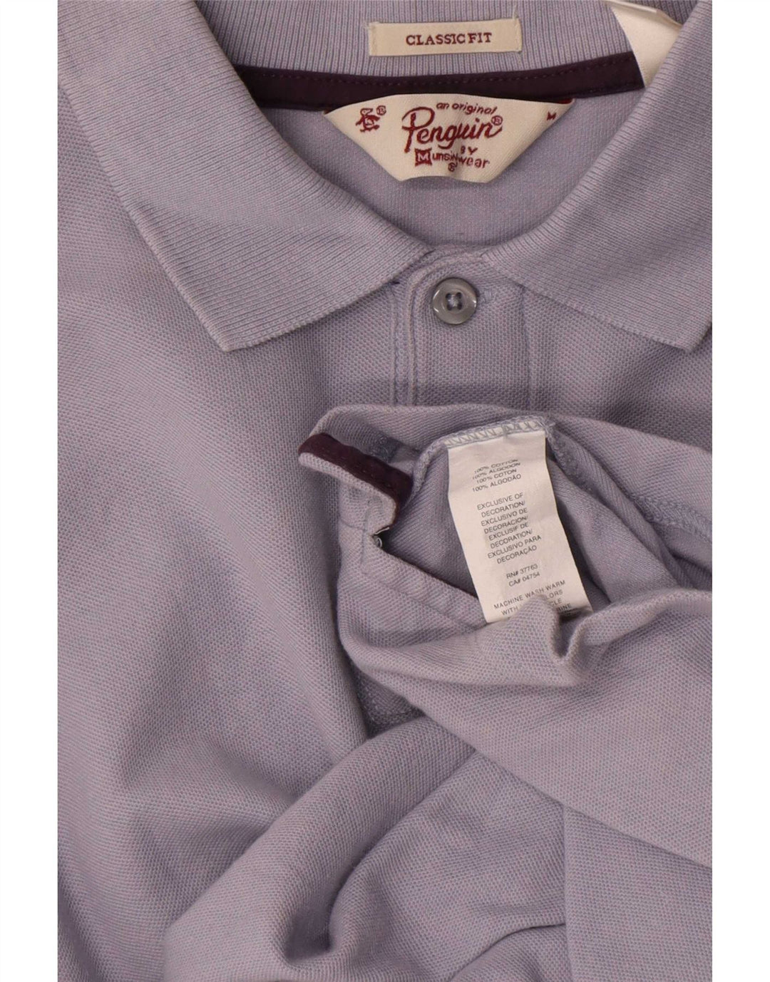 Camisa polo masculina Penguin Graphic Classic Fit algodão azul médio