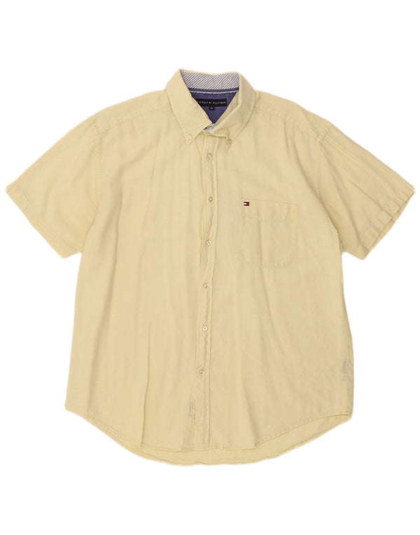 Camisa masculina de manga curta Tommy Hilfiger XL amarelo algodão