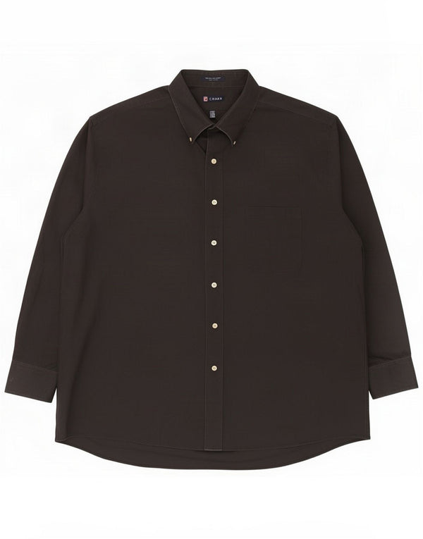 Chaps Camisa masculina de ajuste regular 2XL algodão preto