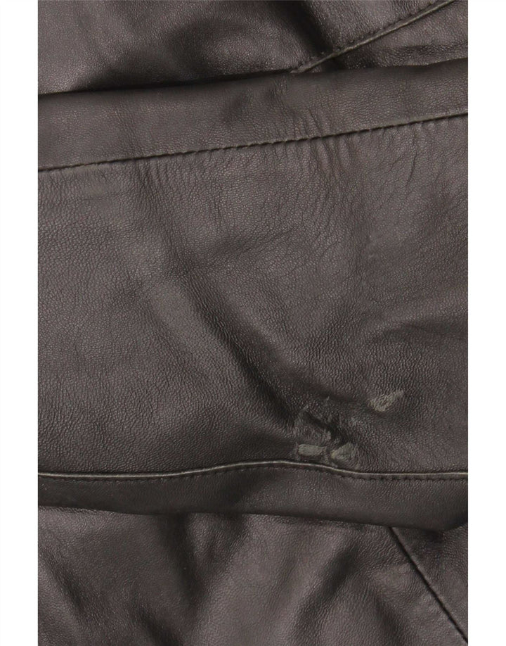 Jaqueta de couro feminina vintage IT 44 médio preto