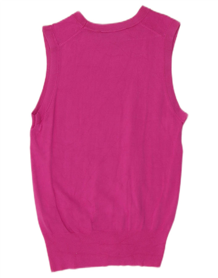 Zara Womens Vest Tank Top UK 8 Pequeno Rosa