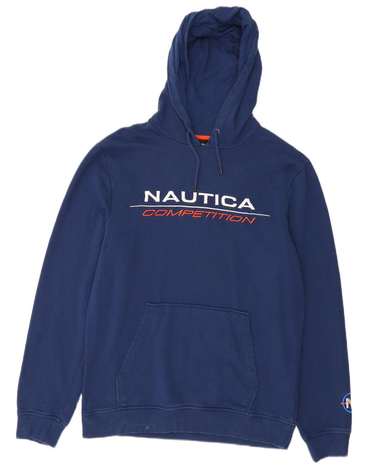 Suéter com capuz gráfico masculino NAUTICA médio algodão azul marinho