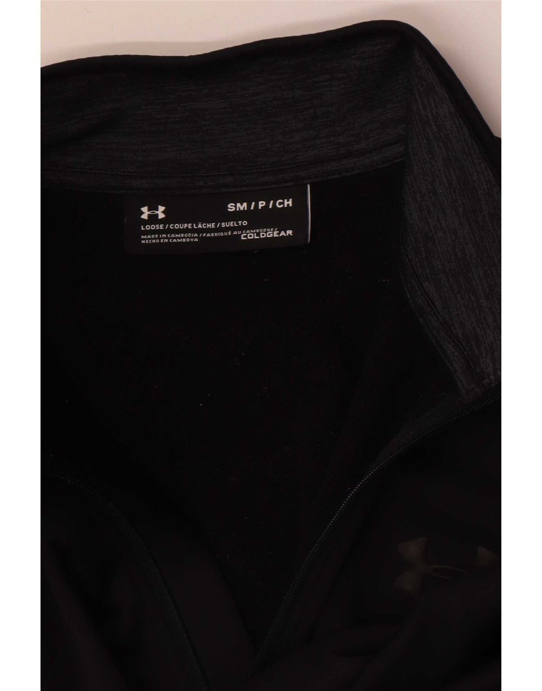 Under Armour Masculino Cold Gear Zip Neck Pulôver Treino Top Pequeno Preto