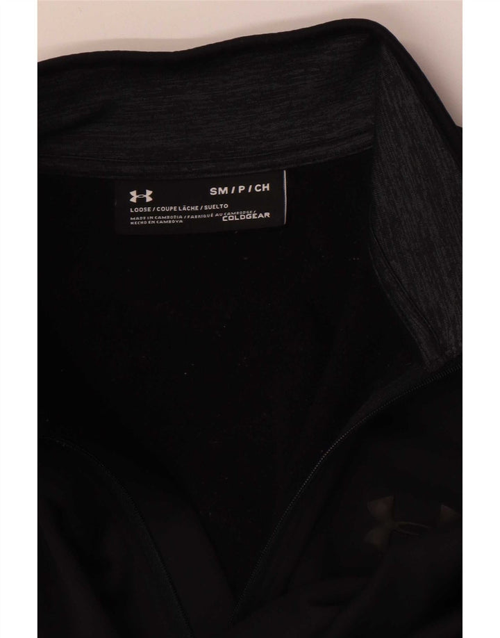 Under Armour Masculino Cold Gear Zip Neck Pulôver Treino Top Pequeno Preto