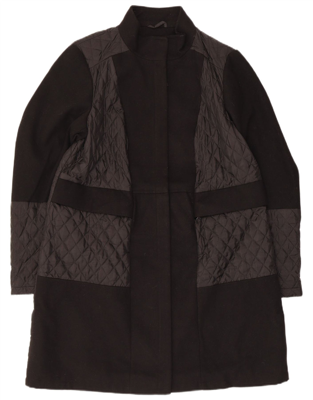 Sobretudo acolchoado feminino Marks & Spencer Reino Unido 16 grande poliéster preto