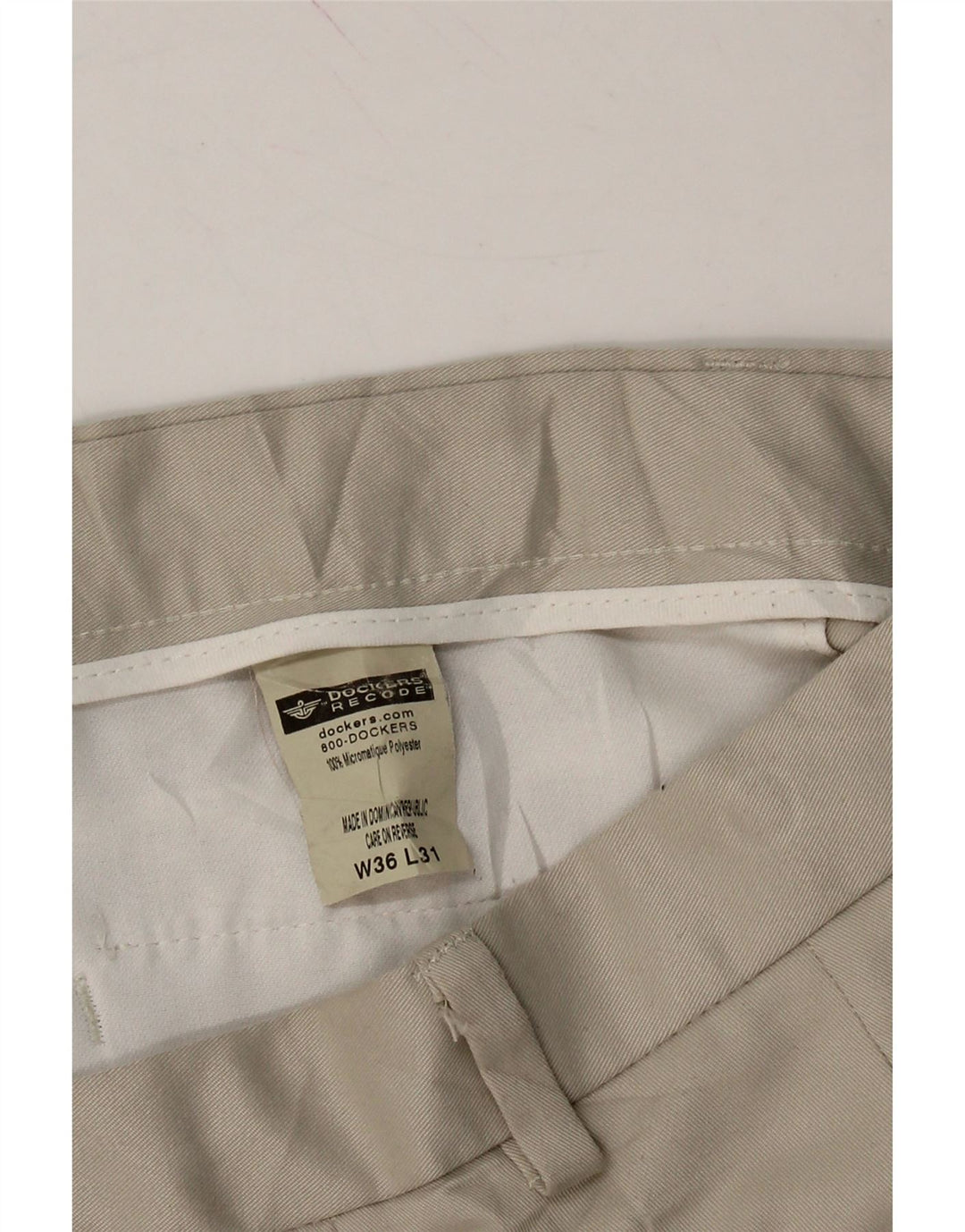 DOCKERS Mens Pegged Suit Trousers W36 L31 Beige Polyester Vintage Dockers and Second-Hand Dockers from Messina Hembry 