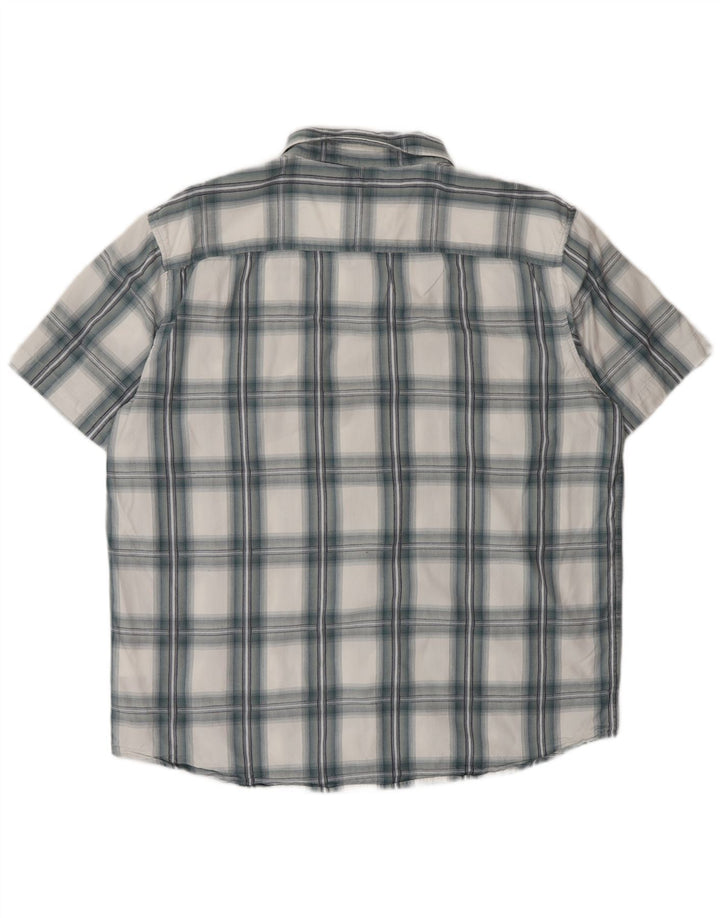 Wrangler Camisa masculina de manga curta 2XL algodão xadrez azul