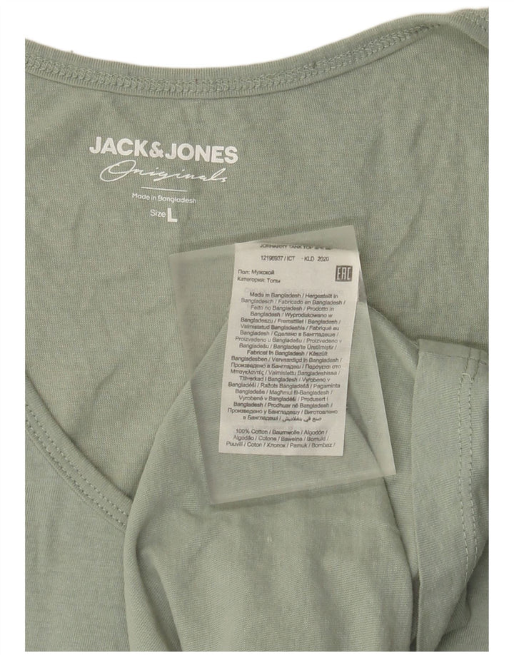 Colete gráfico masculino Jack & Jones Top grande de algodão verde