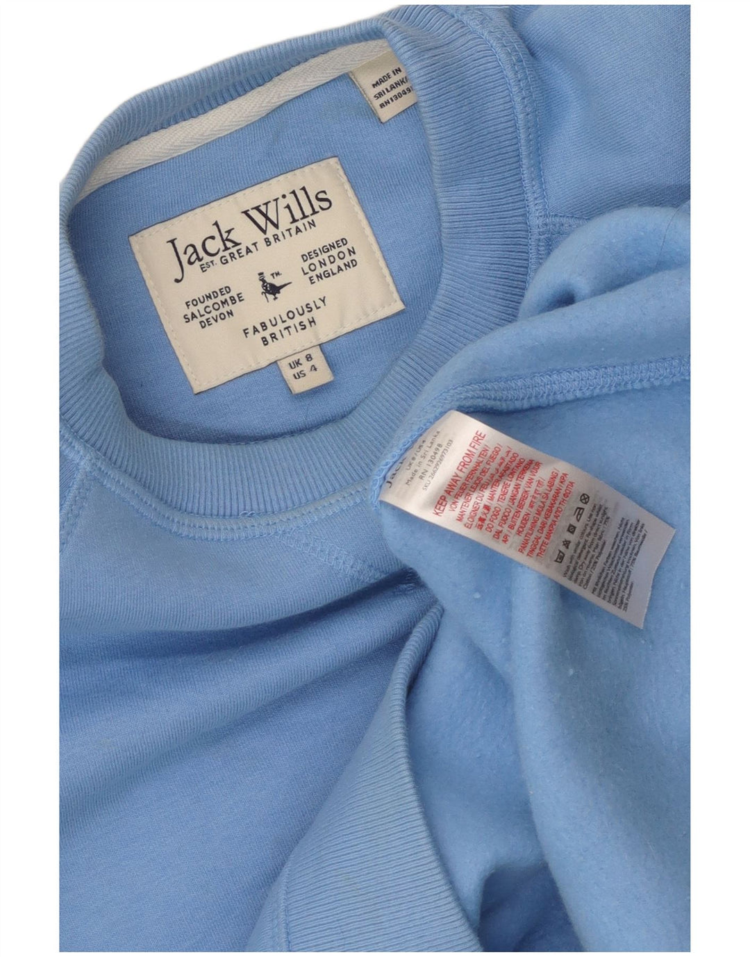 Jack Wills moletom feminino oversized jumper Reino Unido 8 algodão azul pequeno