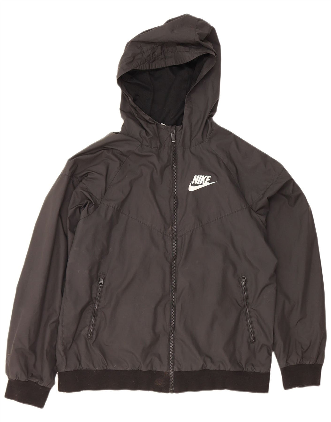 Casaco de treino com capuz Nike Boys 13-14 anos XL preto poliéster