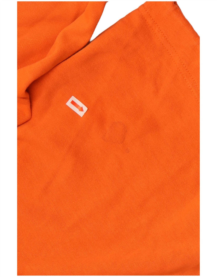 Suéter feminino com capuz e zíper gráfico grande Champion UK 16 grande laranja