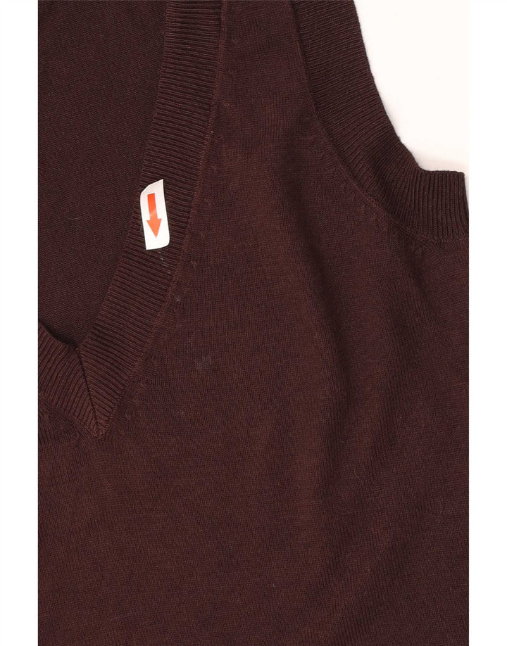 Colete feminino Zara UK 10 pequeno viscose marrom
