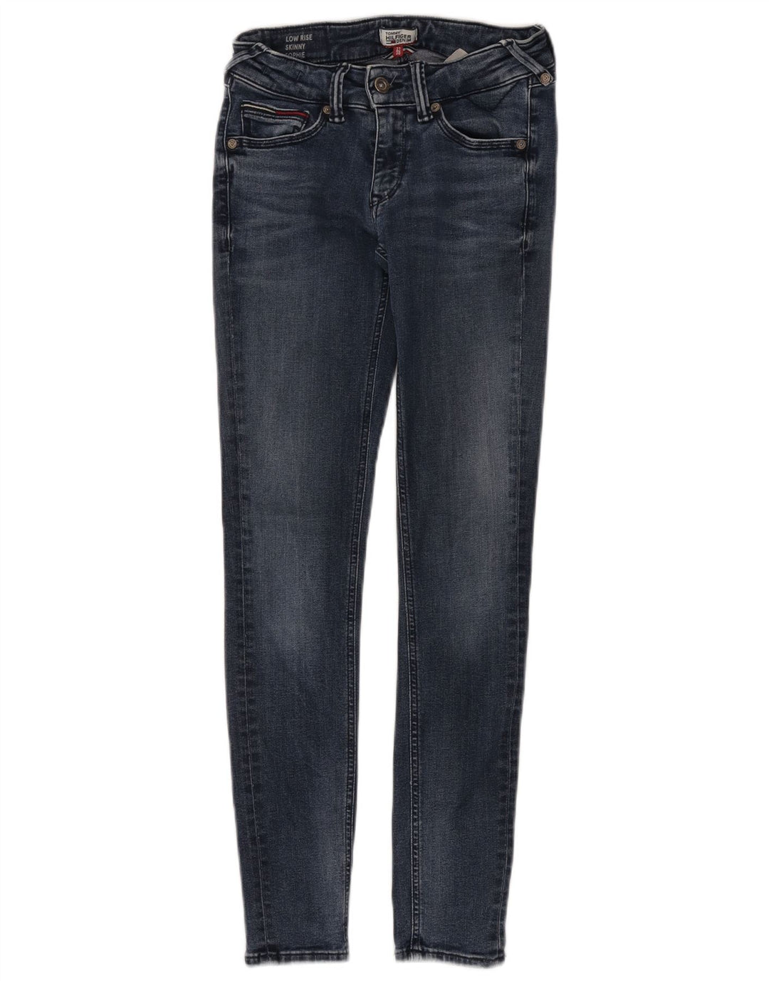 TOMMY HILFIGER Feminino Sophie Cintura Baixa Jeans Skinny W27 L30 Azul Algodão