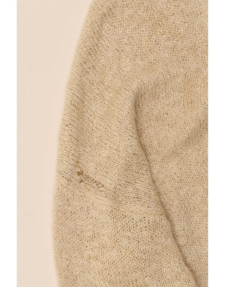 Zara Suéter Cardigan Feminino Oversized Reino Unido 14 Médio Bege Acrílico