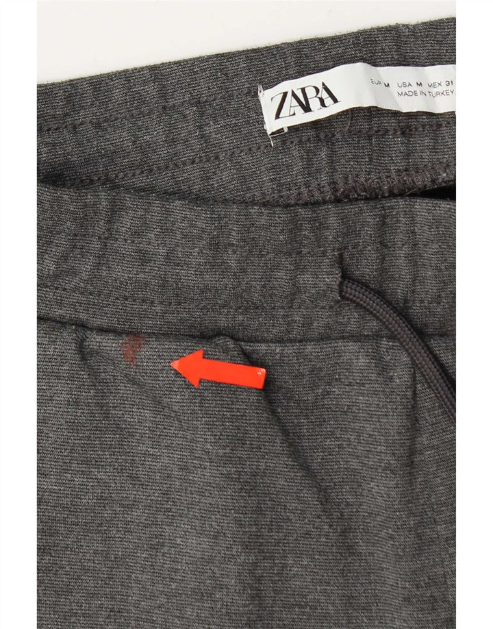 Zara Calça de treino masculina Joggers cinza médio poliéster