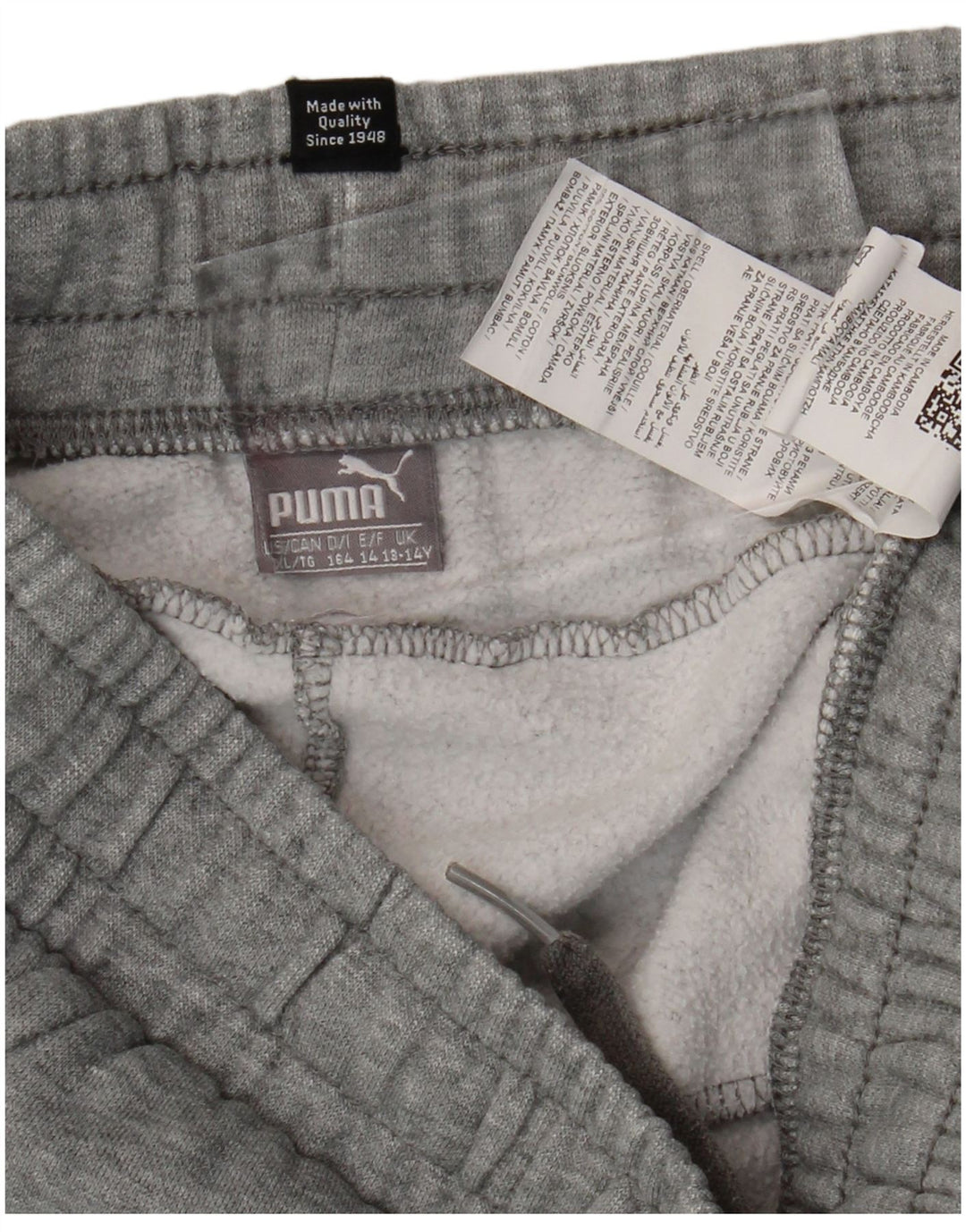 Calças de treino PUMA Meninos Joggers 13-14 Anos Cinza Algodão