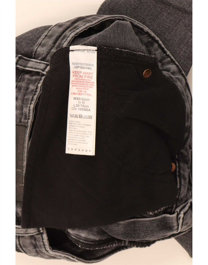 Topshop Jeans Slim Feminino W26 L30 Algodão Cinza