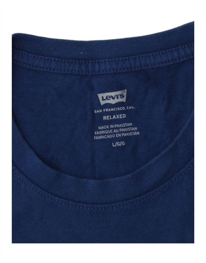 Camiseta masculina relaxada com estampa LEVI'S grande azul marinho