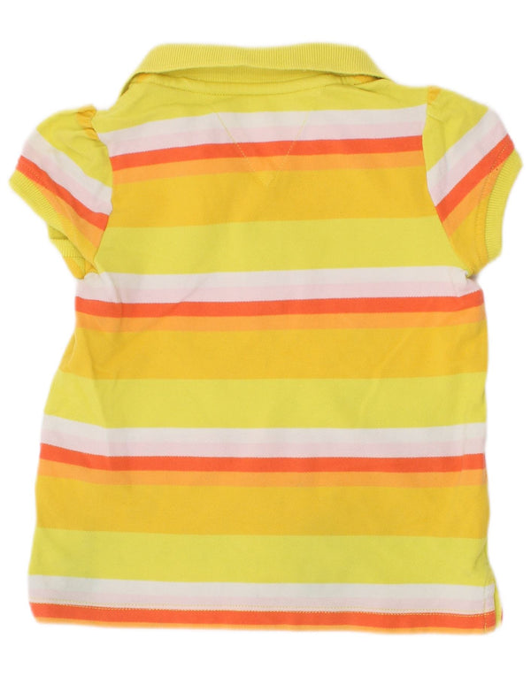 Polo Tommy Hilfiger para bebê menina 18-24 meses algodão listrado amarelo