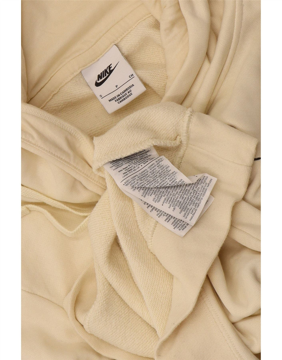 Nike Mens Hoodie Jumper Pequeno Algodão Bege