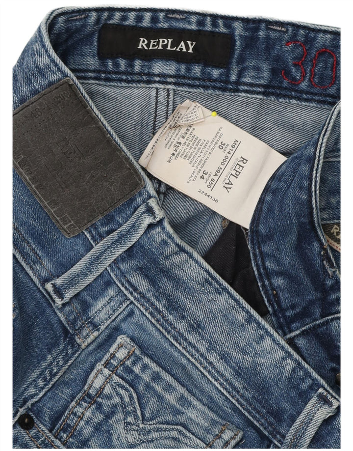 Replay Jeans Slim Feminino W30 L29 Azul Algodão