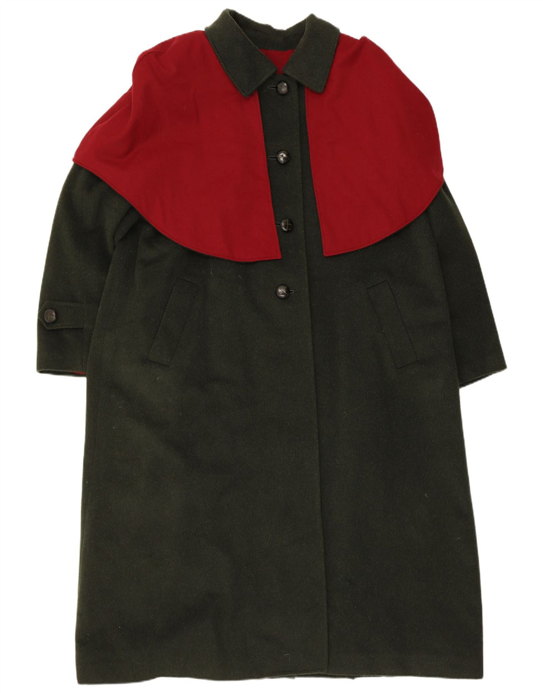 Sobretudo feminino Himalaya Reino Unido 16 grande lã virgem colorblock verde