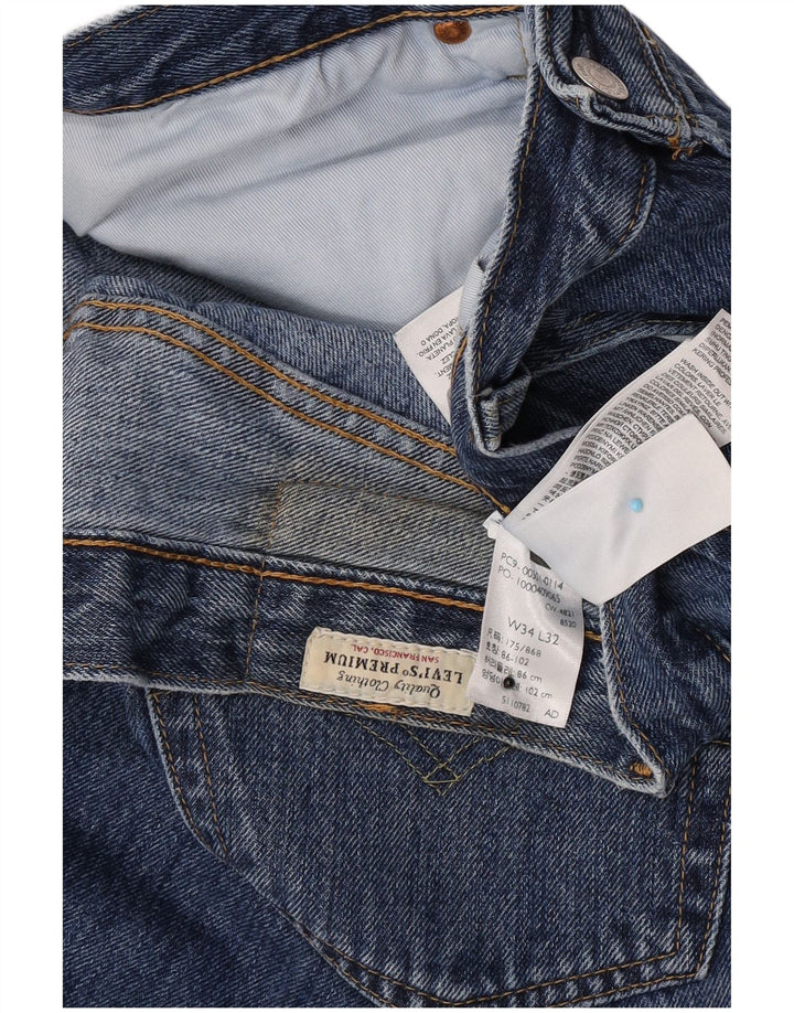 Levi's Masculino 501 Straight Jeans W34 L32 Azul Algodão