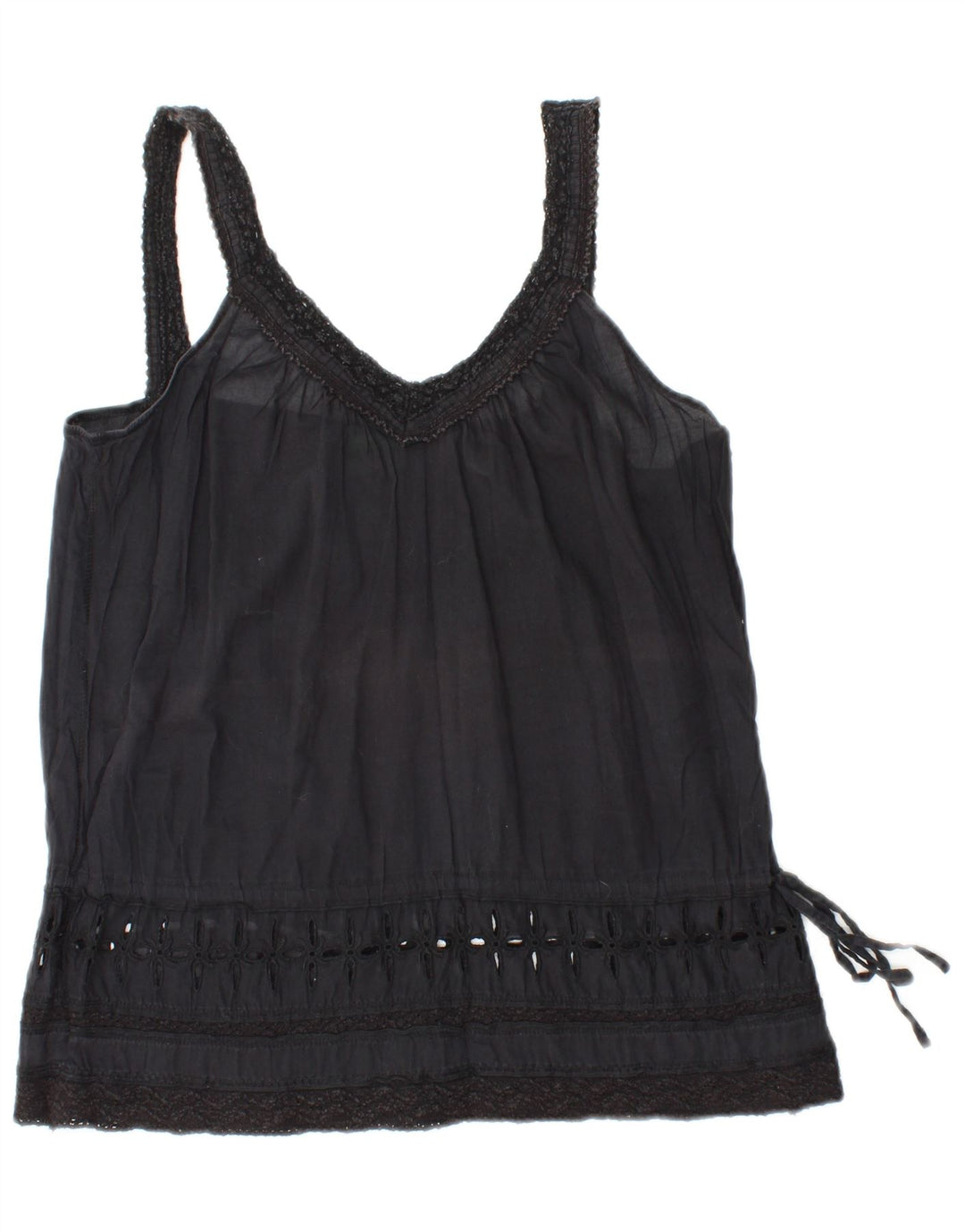 Top Cami feminino BENETTON UK 10 pequeno preto