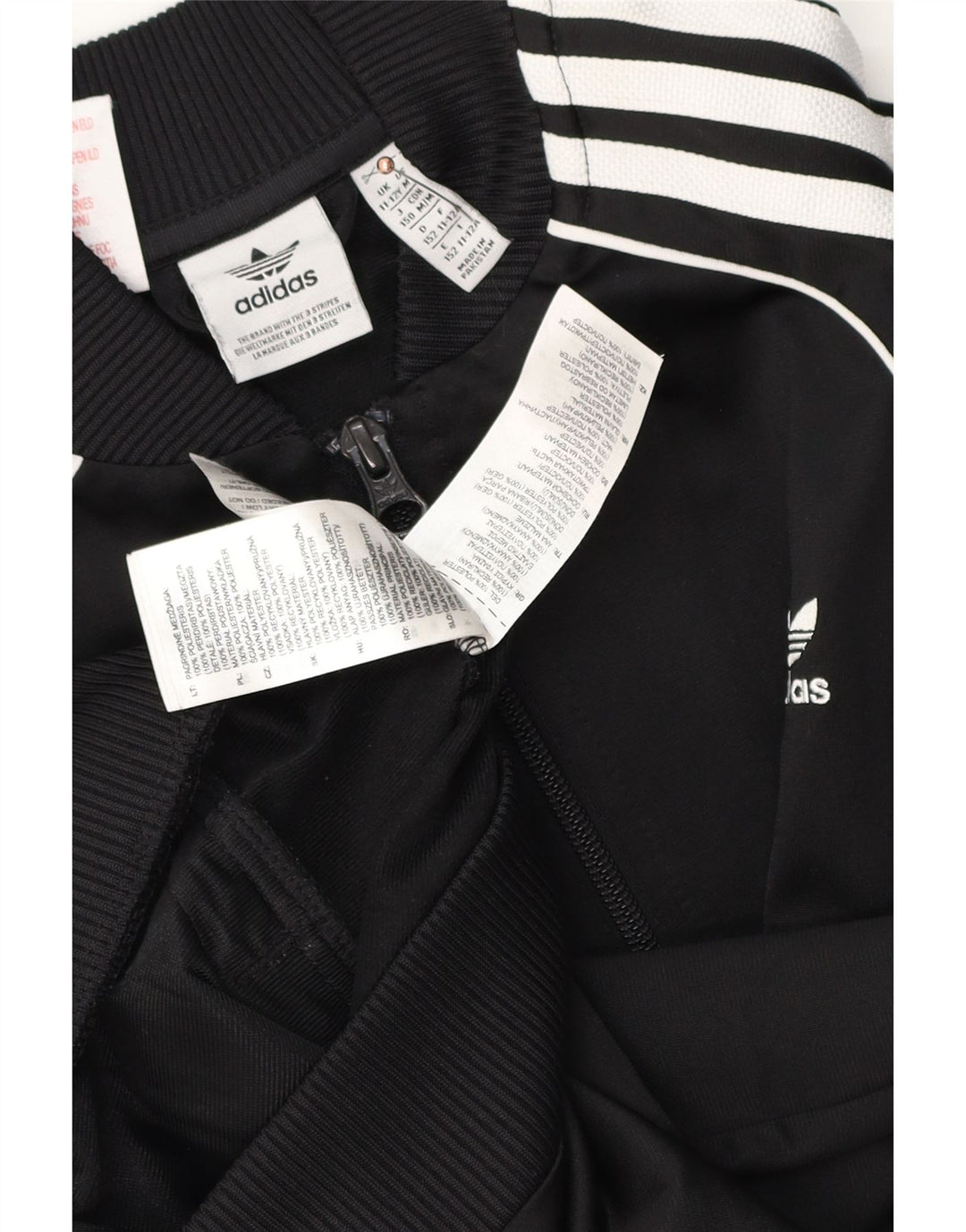 Casaco de treino Adidas Boys 11-12 anos preto poliéster