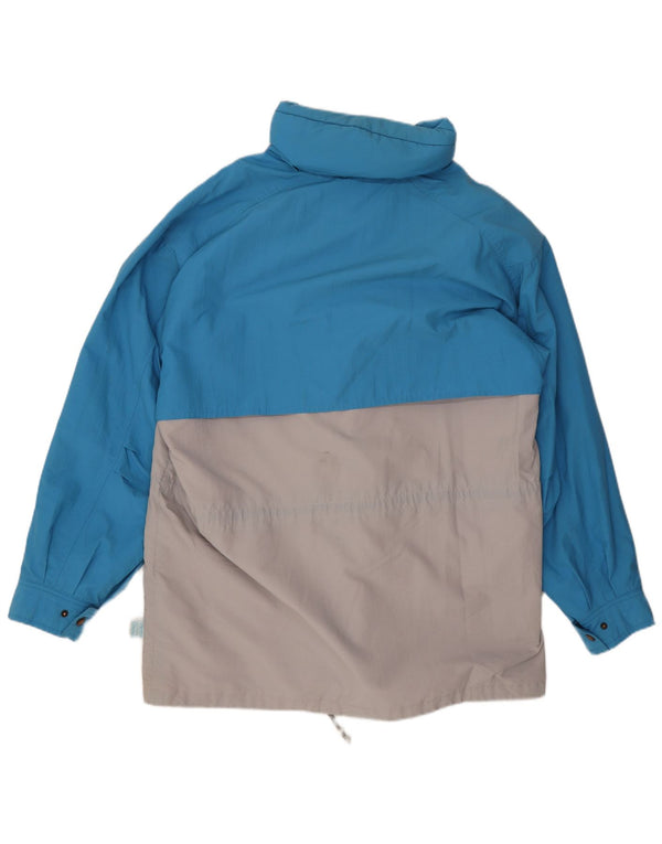 Casaco corta-vento masculino com capuz San Felice UK 40 grande bloco colorido azul