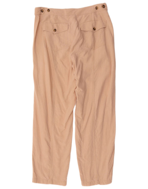 Calça chino feminina Marks & Spencer de cintura alta Reino Unido 14 grande W34 L29 bege