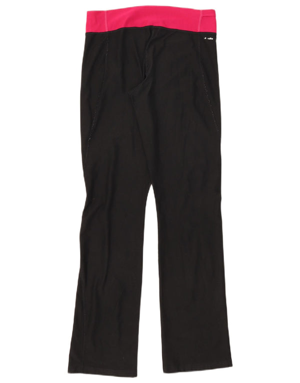 Adidas Womens Climalite Calças de treino UK 8/10 Small Black Colourblock