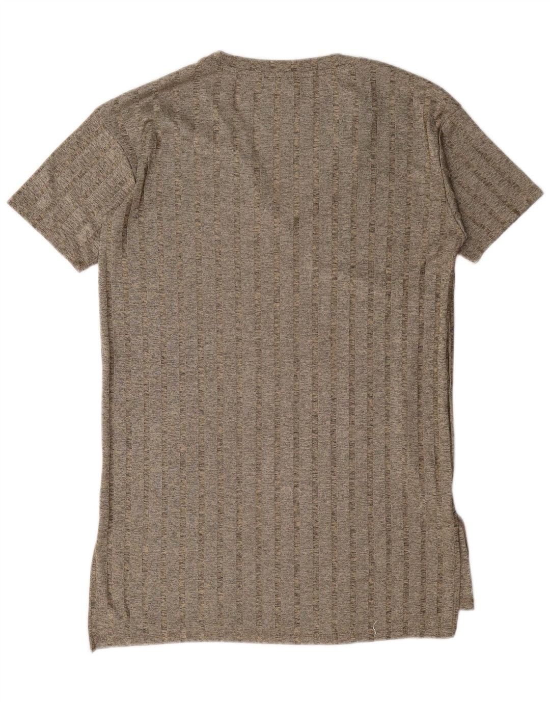 Vestido camiseta feminino grande Zara Reino Unido 14 listrado cinza médio