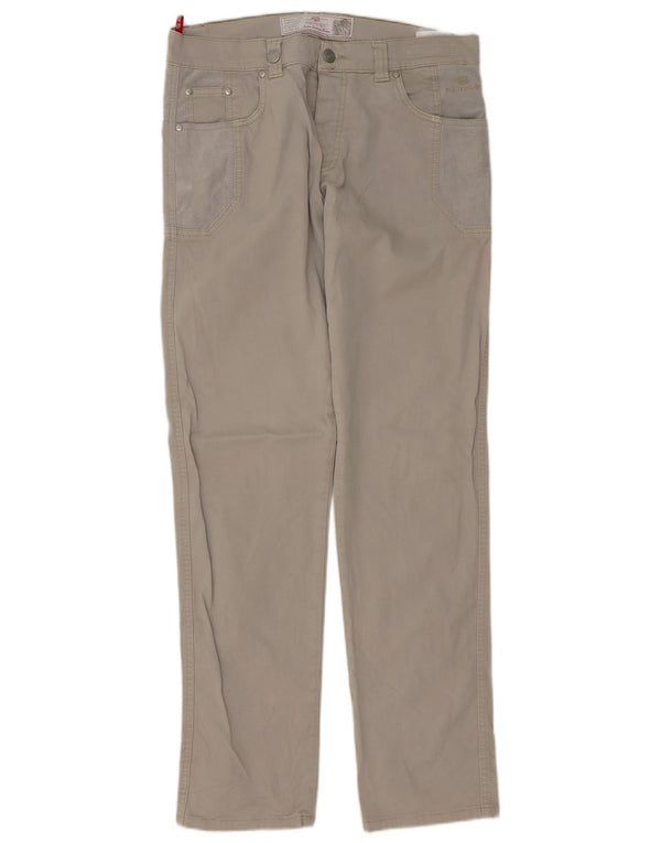 Calça casual reta masculina Nicwave IT 50 grande W34 L34 algodão cinza