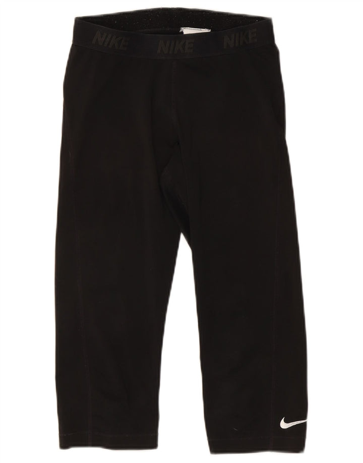 Nike Womens Graphic Capri Leggings UK 12 Médio Preto Poliéster