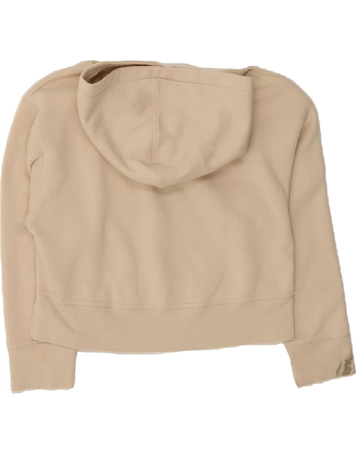 ZARA Womens Crop Oversized Hoodie Jumper UK 10 Small Off White Cotton Vintage Zara and Second-Hand Zara from Messina Hembry 