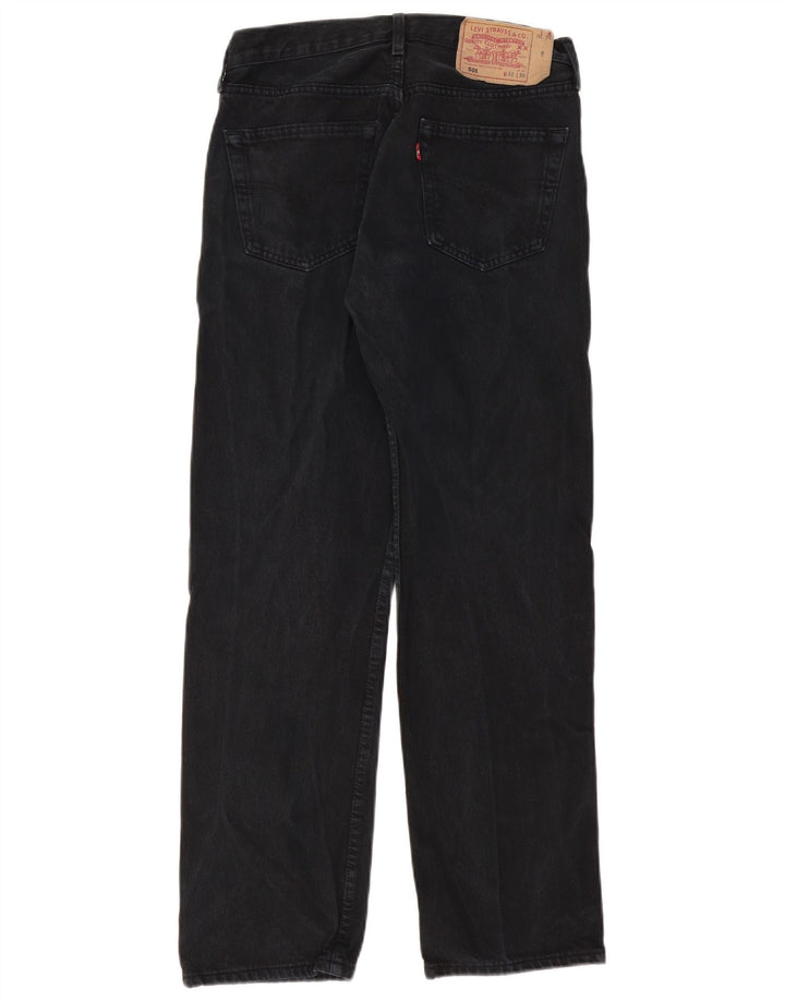 Calça jeans feminina Levi's 501 Straight W32 L30 algodão preto