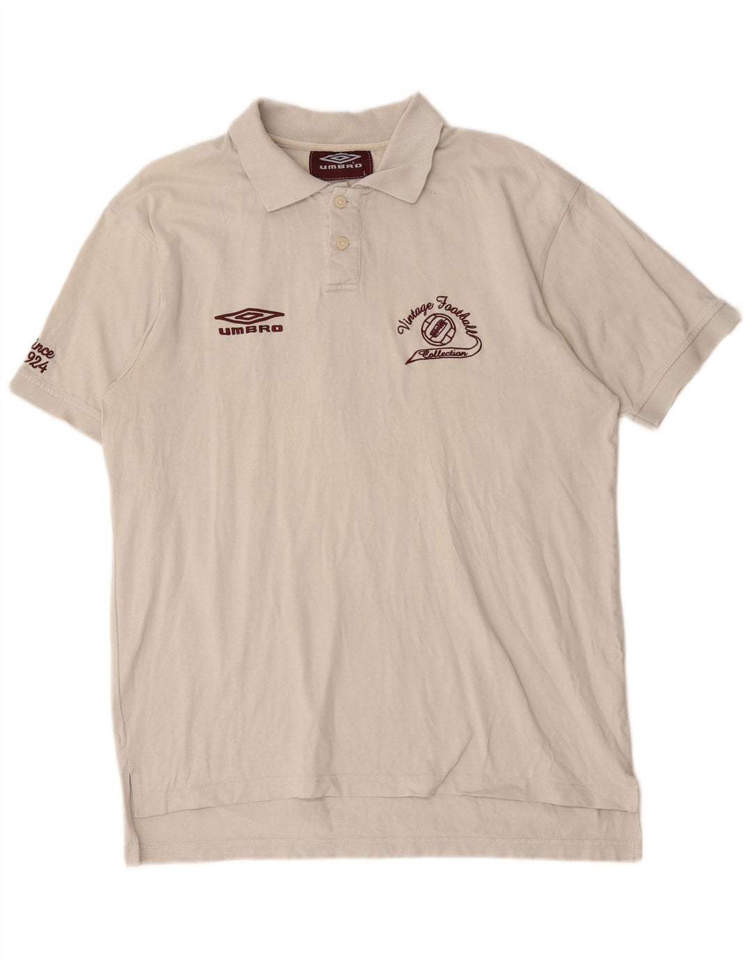 Camisa polo masculina Umbro gráfica grande algodão branco