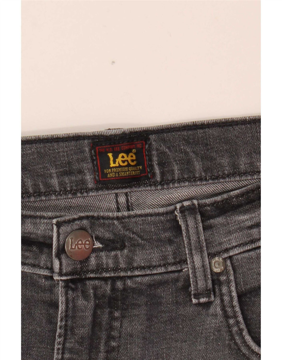 Lee Mens Rider Slim Jeans W29 L29 Algodão Cinza