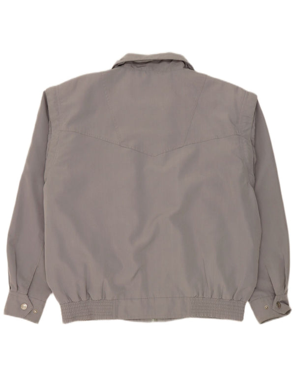 Jaqueta bomber masculina vintage com ajuste fraco Reino Unido 38 poliéster cinza médio