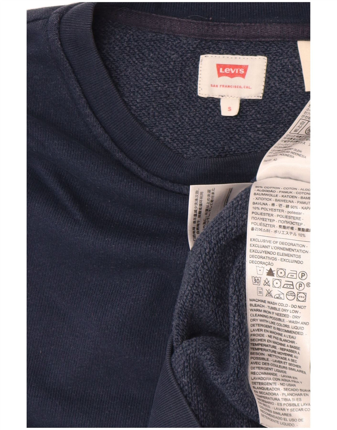 LEVI'S Moletom Masculino Jumper Pequeno Algodão Azul Marinho